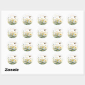 The Bride to Bee Daisy waterverf Shower Ronde Sticker (Vel)