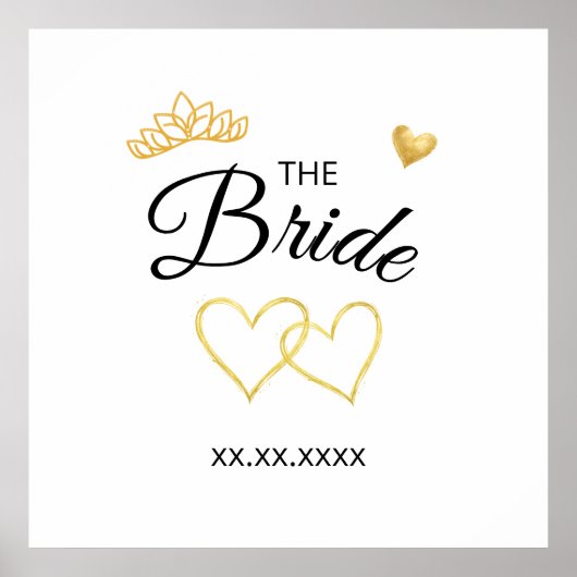 The Bride Wedding Date Elegant Design Poster (Voorkant)