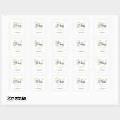 The Bride Wedding Date Elegant Design Vierkante Sticker (Vel)