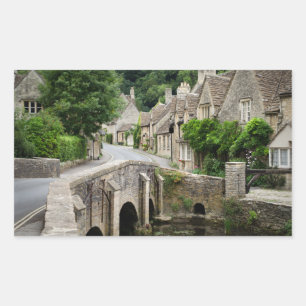 The bridge in Castle Combe, Britse rechthoek stick Rechthoekige Sticker