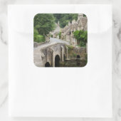 The bridge in Castle Combe, Britse vierkante stick Vierkante Sticker (Tas)
