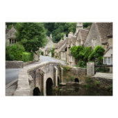 The bridge in Castle Combe, UK print Foto Afdruk (Voorkant)