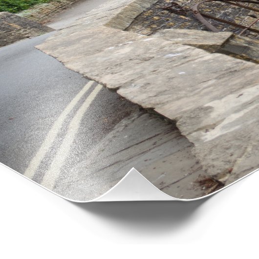 The bridge in Castle Combe, UK print Foto Afdruk (Hoek)