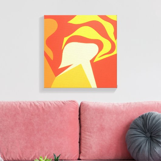 The Bright Unknown Yellow Abstract Canvas Print (Insitu (Woonkamer))