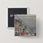 The British Nave of the Great Exhibition, 1851 (co Vierkante Button 5,1 Cm (Voorkant /achterkant)