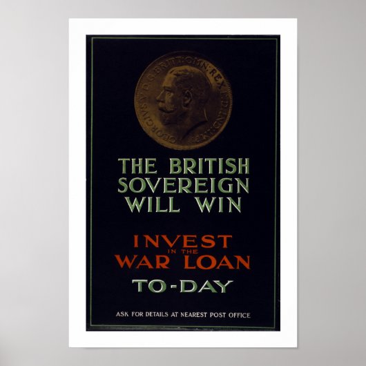 The British Sovereign Will Win (blank) Poster (Voorkant)
