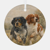 The Brittany spaniel  Glas Ornament (Achterkant)