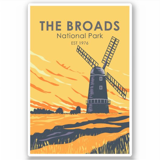 The Broads National Park England  Sticker (Voorkant)