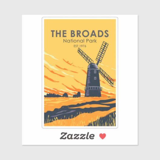 The Broads National Park England Sticker (Vel)
