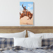 The Bronco Buster (door Frederic Remington) Canvas Afdruk (Insitu (Slaapkamer))
