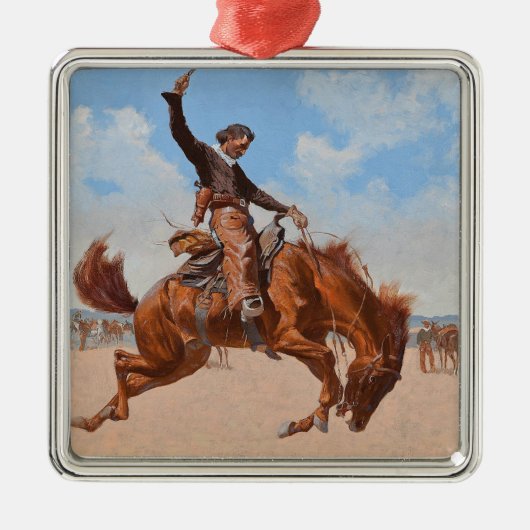 The Bronco Buster (door Frederic Remington) Metalen Ornament (Voorkant)