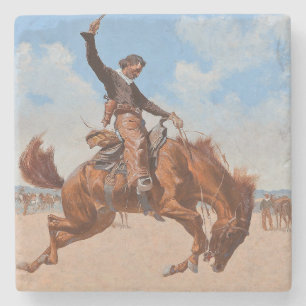 The Bronco Buster (door Frederic Remington) Stenen Onderzetter