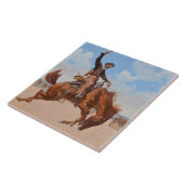 The Bronco Buster (door Frederic Remington) Tegeltje (Zijkant)