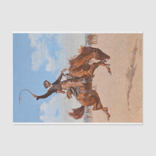 The Bronco Buster (door Frederic Remington) Tissuepapier (Voorkant)