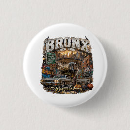 The Bronx New York Boogie Down Stedelijke Collage Ronde Button 3,2 Cm
