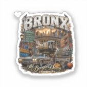 The Bronx New York Boogie Down Stedelijke Collage Sticker (Voorkant)