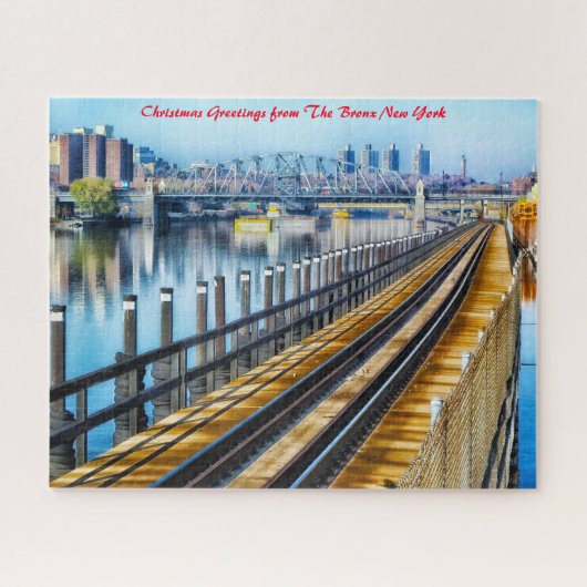 The Bronx New York.Kerstgroeten Legpuzzel (Horizontaal)