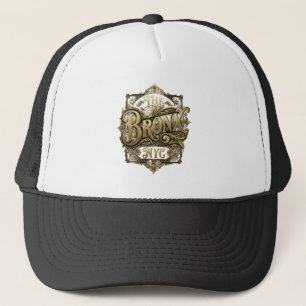 The Bronx Nyc Vintage Filigree Typografie Badge De Trucker Pet