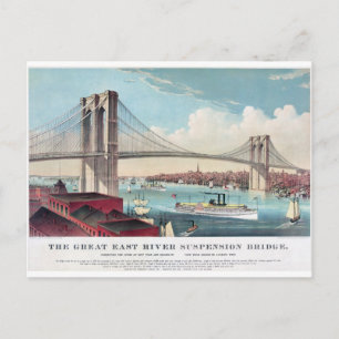 The Brooklyn Bridge in New York City vanaf 1883 Briefkaart