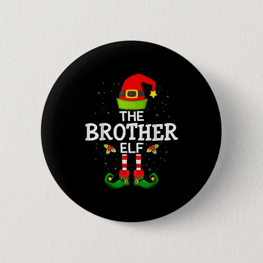 The Brother Elf Christmas Family Matching Pajama Ronde Button 5,7 Cm (Voorkant)