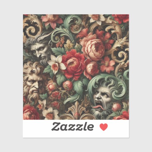 The Brothers Green - Gothic Bloemen Kussen Sticker (Vel)