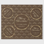The Brown Family Faux Gold Foil Script Cadeaupapier (Vlak)