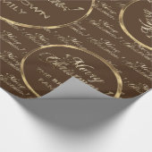The Brown Family Faux Gold Foil Script Cadeaupapier (Hoek)