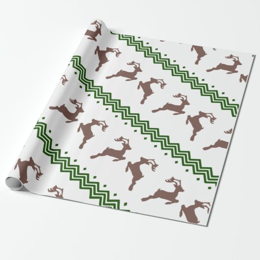 THE BROWN REINDEER PATTERN CADEAUPAPIER (Uitgerold)