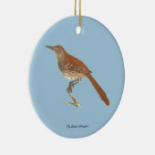 The Brown Thrush of Brown Thrasher, New York Birds Keramisch Ornament (Rechts)