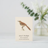 The Brown Thrush of Brown Thrasher, New York Birds Visitekaartje (Staand voorkant)