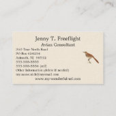 The Brown Thrush of Brown Thrasher, New York Birds Visitekaartje (Achterkant)