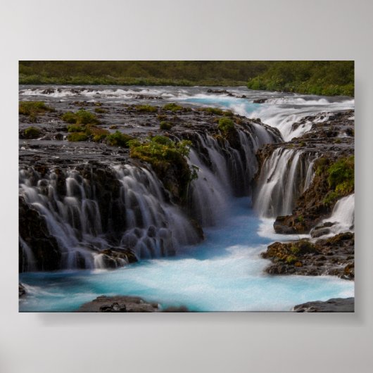 The Bruararfoss waterfall in Iceland Poster (Voorkant)