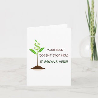 The Buck Doesn't Stop Here Notecard Kaart