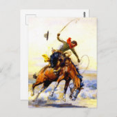 "The Bucker" Westerne kunst van Charles M Russell Briefkaart (Voorkant / Achterkant)