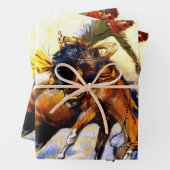 "The Bucker" Westerne kunst van Charles M Russell Inpakpapier Vel (In situ)