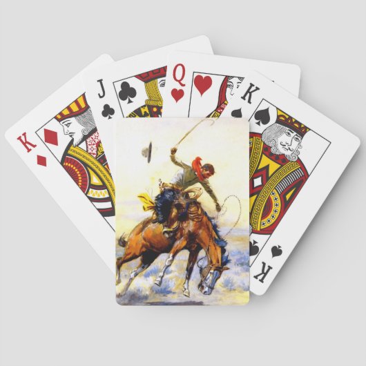 "The Bucker" Westerne kunst van Charles M Russell Pokerkaarten (Achterkant)