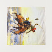 "The Bucker" Westerne kunst van Charles M Russell Wandkleed (Voorkant (horizontaal))