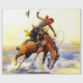 “The Bucker” Westerse kunst van Charles M Russell Cadeaupapier (Vlak)