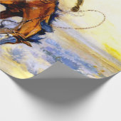 “The Bucker” Westerse kunst van Charles M Russell Cadeaupapier (Hoek)