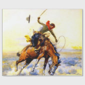 “The Bucker” Westerse kunst van Charles M Russell Cadeaupapier (Vlak)