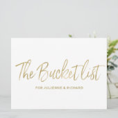 "The bucket list" Wedding Sign | Stijlvolle Golden (Staand voorkant)