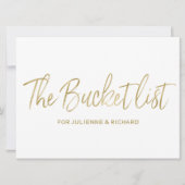 "The bucket list" Wedding Sign | Stijlvolle Golden (Voorkant)