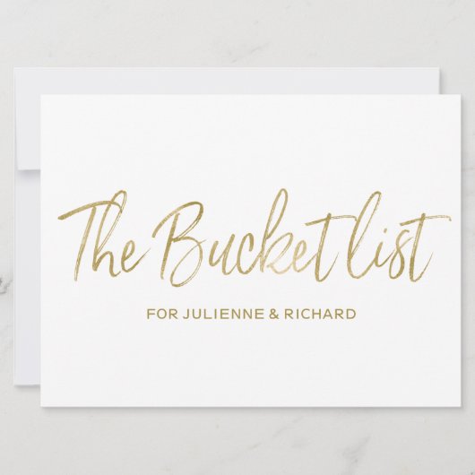 "The bucket list" Wedding Sign | Stijlvolle Golden (Voorkant)