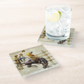 "The Bucking Bronco" door NC Wyeth Glazen Onderzetter (Schuin)