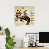 "The Bucking Bronco" door NC Wyeth Poster (Thuiskantoor)