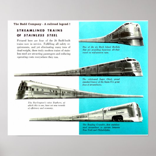 The Budd Company - A Railroad Legend Poster (Voorkant)