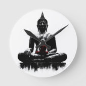 The Buddha wall clock  Ronde Klok (Voorkant)