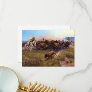 The Buffalo Hunt, No.39 door Charles M. Russell Bedankkaart