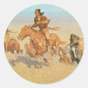 The Buffalo Runners, Big Horn Basin van Remington Ronde Sticker