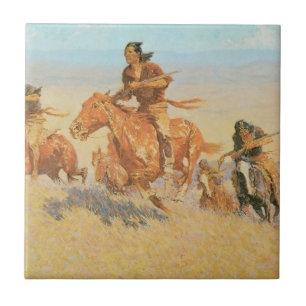 The Buffalo Runners, Big Horn Basin van Remington Tegeltje